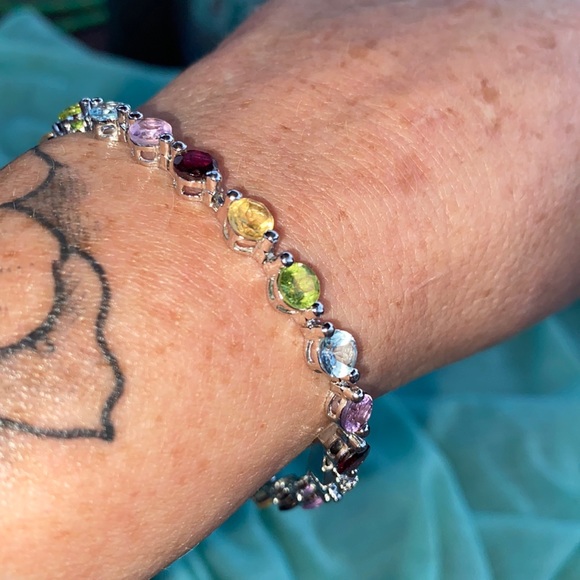 Jewelry - Multi-color gemstone bracelet in SS
